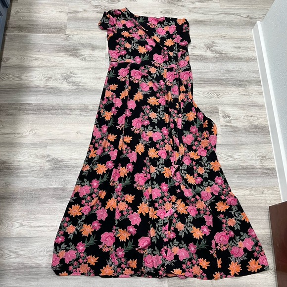 Adore Me Wrap Dress L Maxi Floral Short Sleeve - Picture 4 of 10